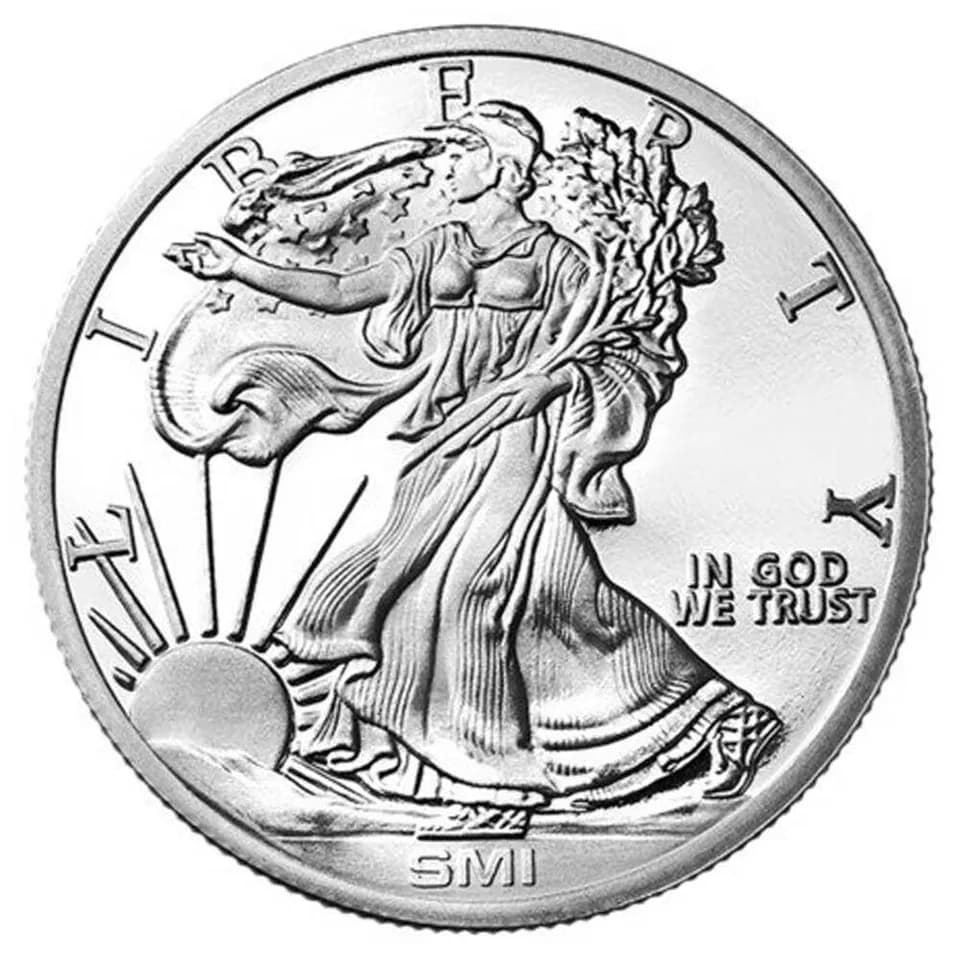 1 Oz Walking Liberty Silver Round (BU, New)