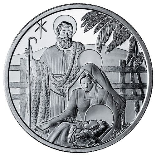1 oz Nativity Scene Silver Round