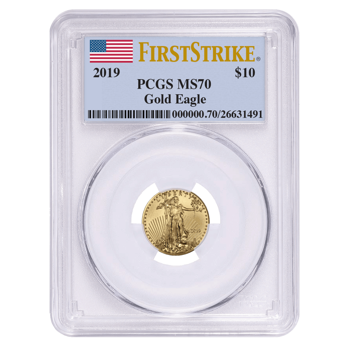 2019 1/4 oz PCGS MS-70 First Strike Gold American Eagle