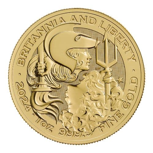 2024 1 oz British Gold Britannia and Liberty Coin BU
