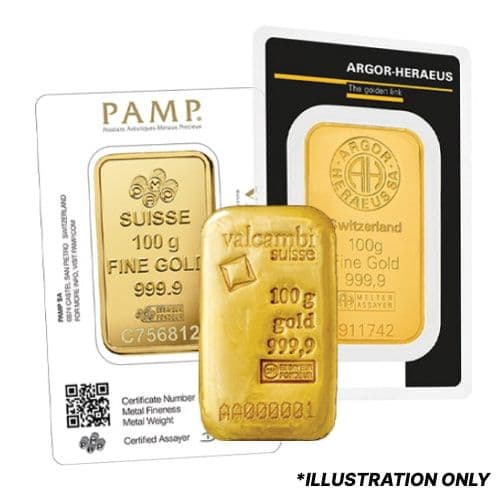 100 Gram Gold Bars - Design Our Choice