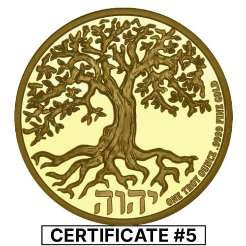 2023 1 oz Tree of Life Proof Gold Coin - COA #5