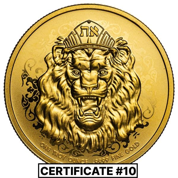 2024 1 oz Roaring Lion Proof Gold Coin - COA #10