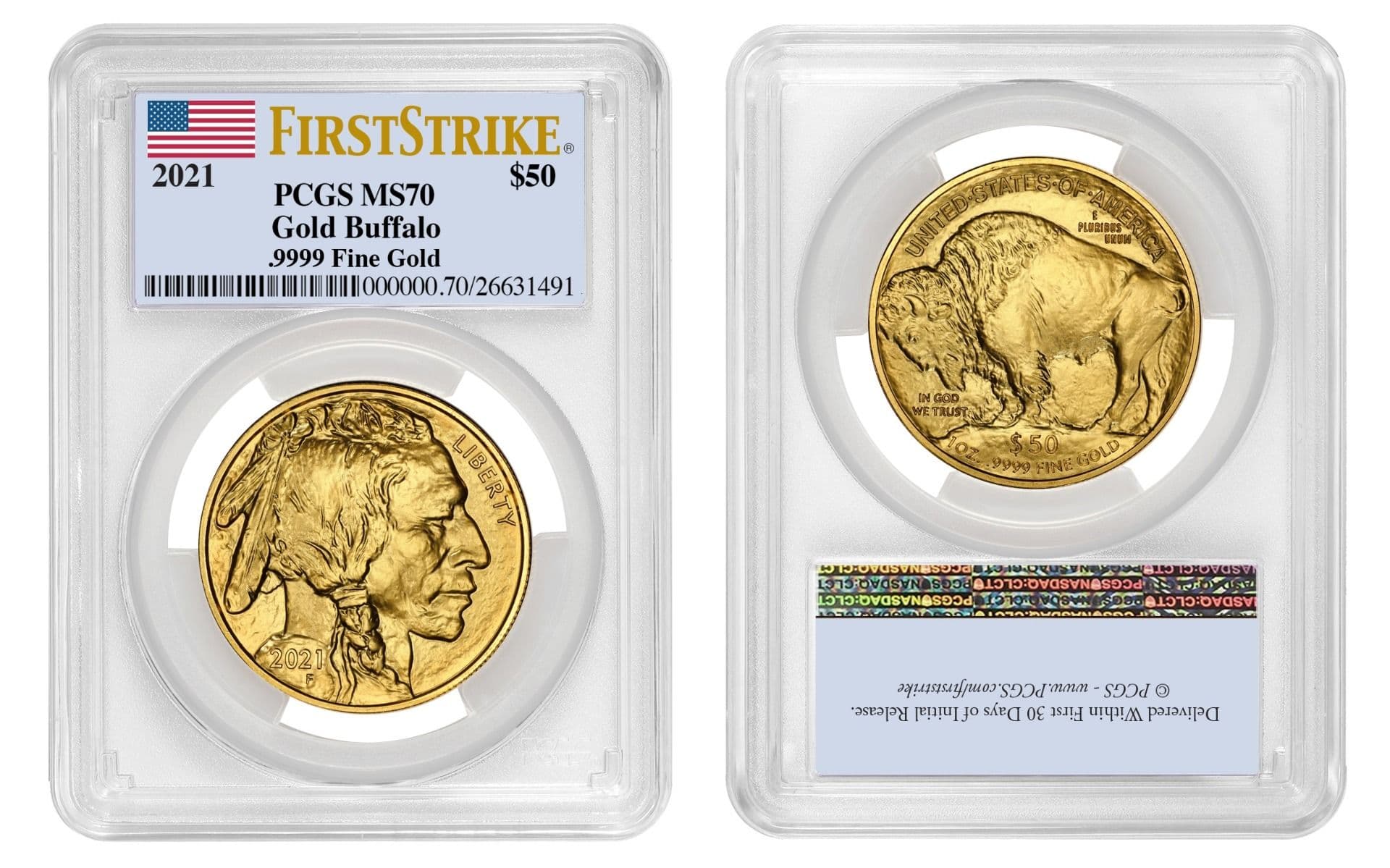 2021 US Gold Buffalo PCGS MS-70 First Strike 1 oz Coin