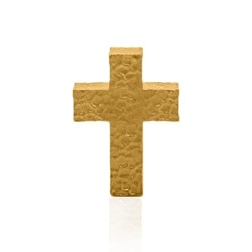 Gold Hammered Cross Pendant - SD24K
