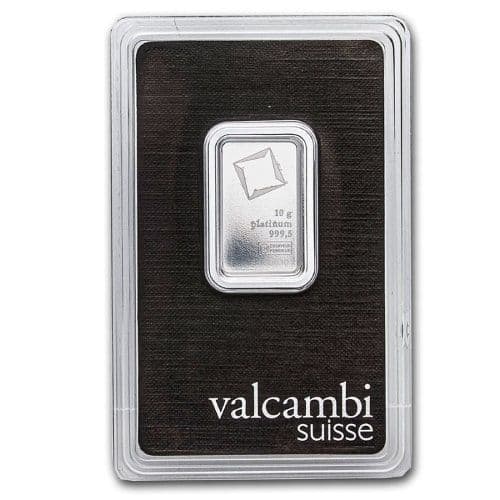 10 Gram Valcambi Platinum Bar - In Assay