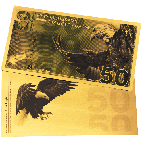 50 milligram Natural Treasure: Bald Eagle Gold Note | Aurum