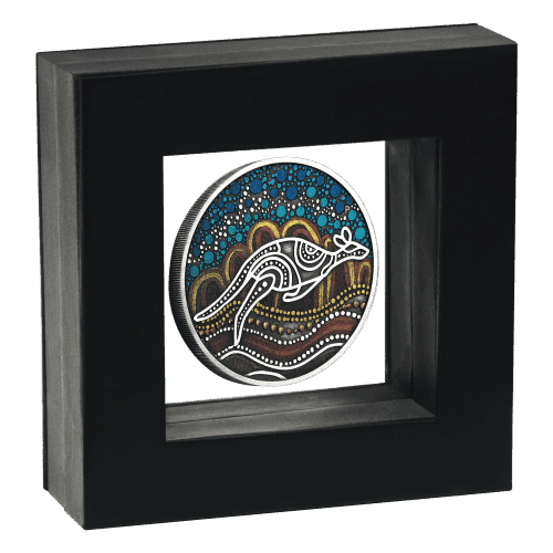 2 oz 2023 Kangaroo Yongka Antiqued Coloured Silver Coin | Perth Mint