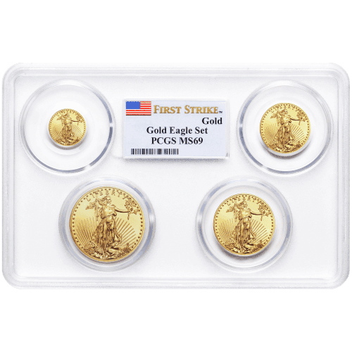 Set of 4 x Random Year American Eagle PCGS MS-69 Gold Coins | United States Mint