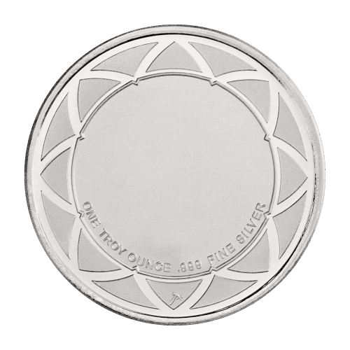 1 oz Colorized Father's Day Blue Moustache Silver Round | Silvertowne Mint