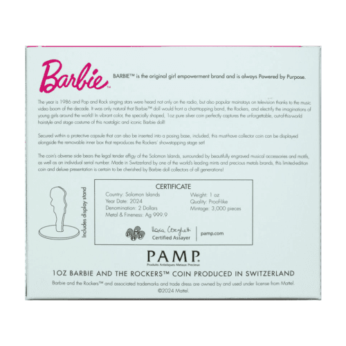 1 oz 2024 Barbie and The Rockers Silver Coin | PAMP Suisse