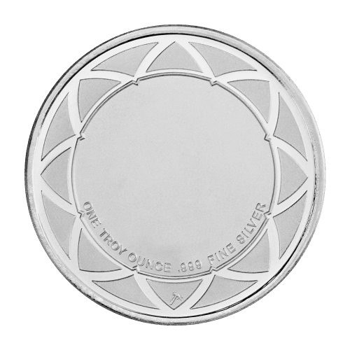 1 oz First Birthday with Blocks Colourized Silver Round | Silvertowne Mint