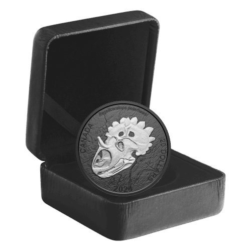 1 oz 2024 Discovering Dinosaurs: Regaliceratops Black Rhodium Plated Silver Coin | Royal Canadian Mint