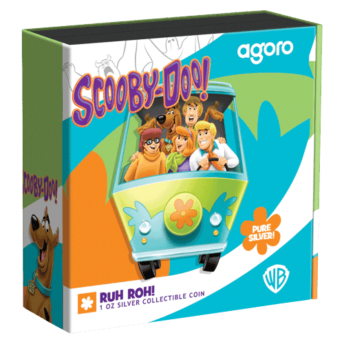 1 oz 2024 Scooby Doo: Ruh Roh Colourized Silver Coin | Agoro by New Zealand Mint