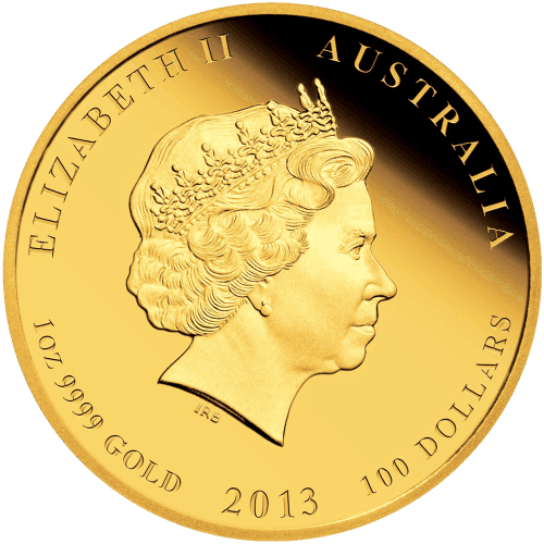 1 oz 2013 Lunar Year of the Snake Colourized Proof Gold Coin | Perth Mint