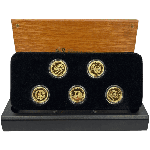 Set of 5 x 1/10 oz 2011 Discover Australia Dreaming Gold Coins | Perth Mint