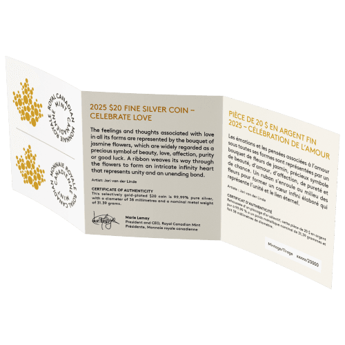 1 oz 2025 Celebrate Love Gilded Silver Coin | Royal Canadian Mint