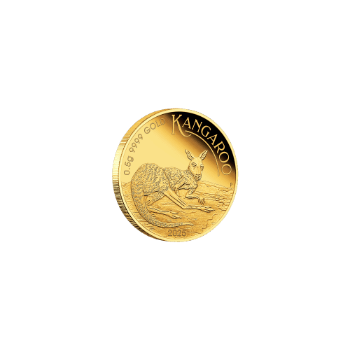 0.5 gram 2025 Australian Mini Roo Proof Gold Coin in Card | Perth Mint