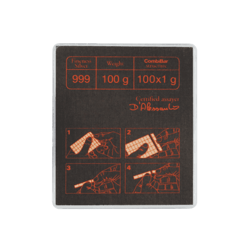 100 gram (100 x 1 g) CombiBar Silver Bar | Valcambi