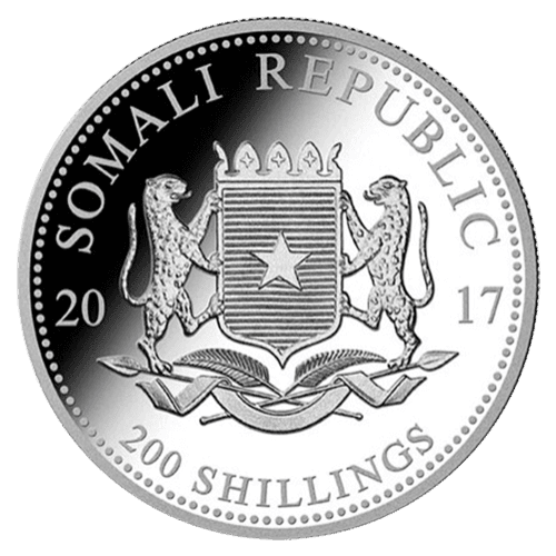 2 oz 2017 Somalian African Elephant Silver Coin