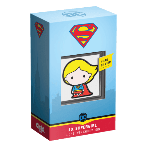 1 oz 2021 Chibi DC Comics: Supergirl Silver Coin | Agoro by New Zealand Mint