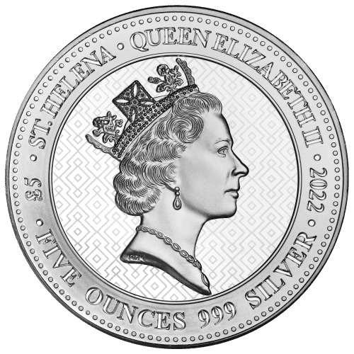 5 oz 2022 Saint Helena The Queen's Virtues: Truth Silver Coin | East India Company