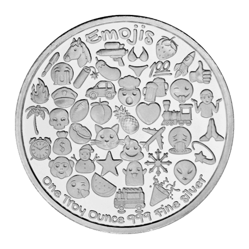 1 oz Skull Emoji Silver Round | Silvertowne Mint