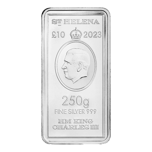 250 Gram 2023 Saint Helena The Queen's Virtues: Victory Silver Bar | East India Company