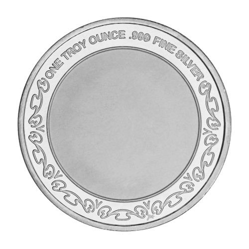 1 oz Be My Valentine White Heart Colourized Silver Round | Silvertowne Mint