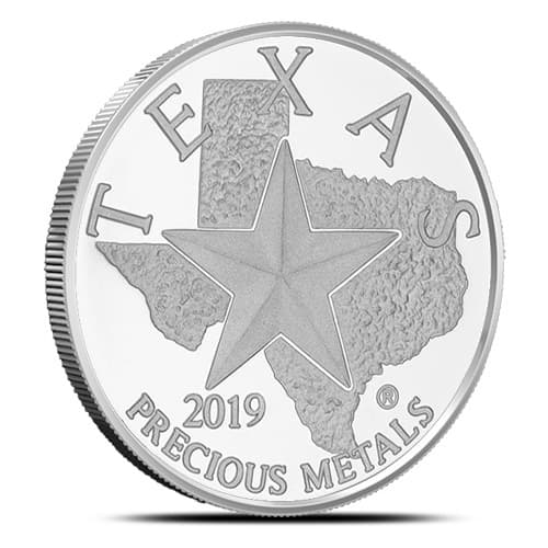 2019 1 oz Texas Mint State Capitol Silver Round