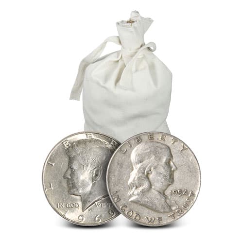 90% Silver Coins ($100 FV, Circulated, Half Dollars)