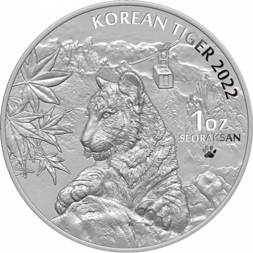 2022 1 oz South Korean Tiger Silver Medal (BU)