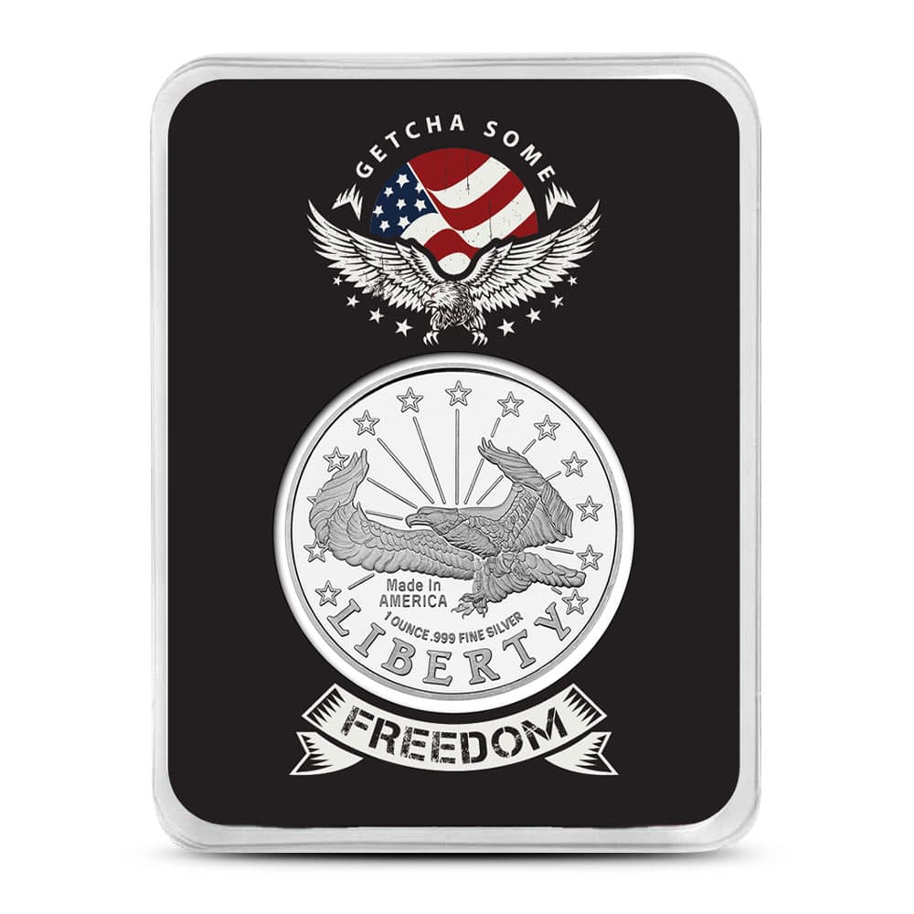 1 oz SilverTowne Liberty Eagle Silver Round (New, Freedom Card)