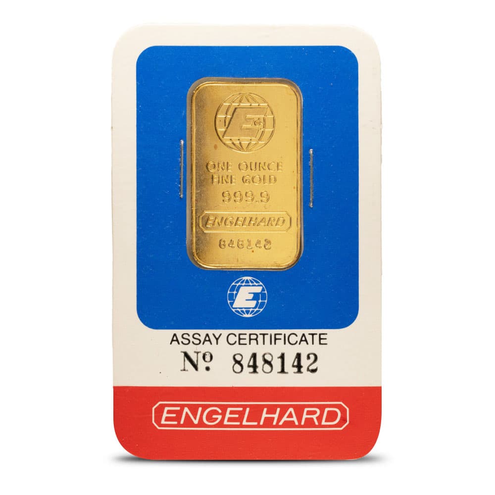 1 oz Engelhard Gold Bar (Random Design w/ Assay)