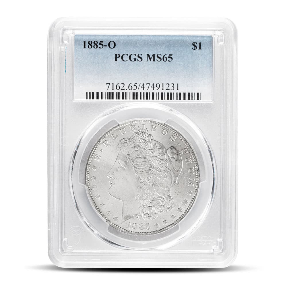 1885-O Morgan Silver Dollar Coin PCGS MS65