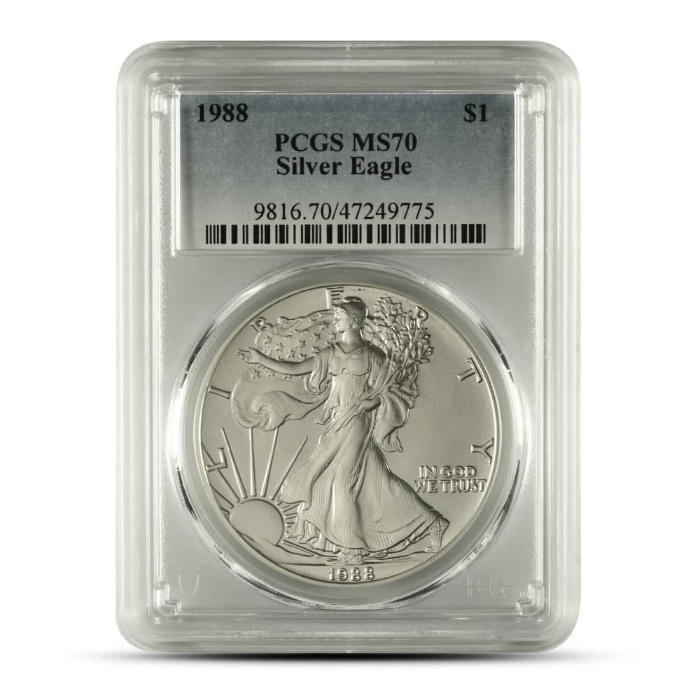 1988 1 oz American Silver Eagle Coin PCGS MS70