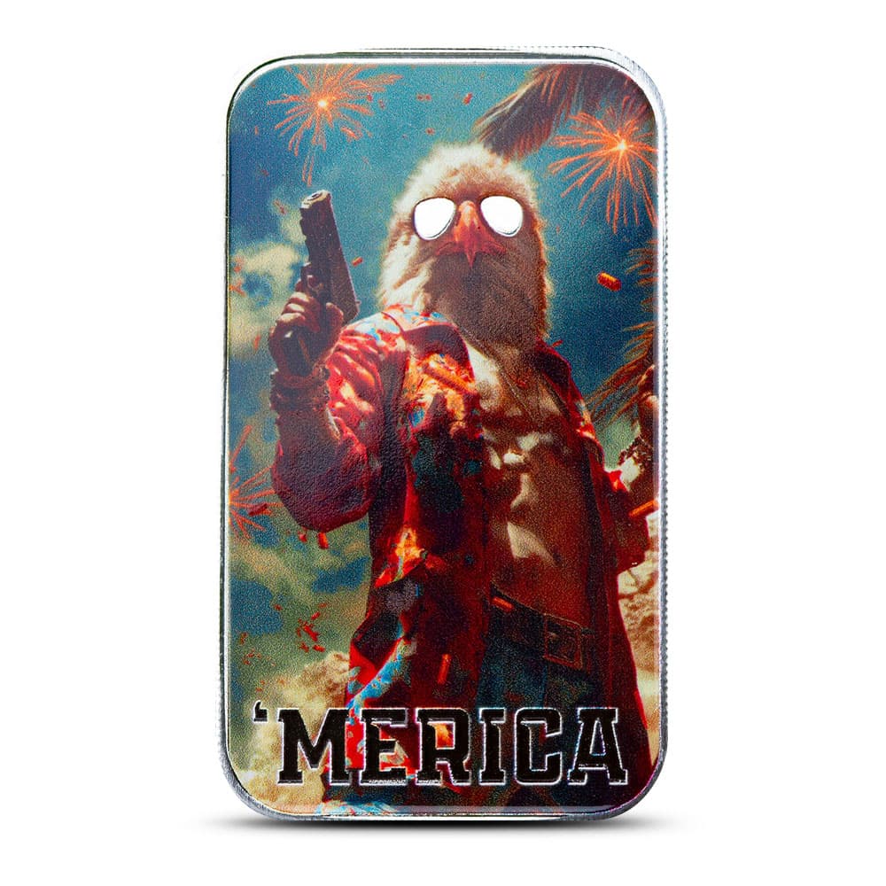 1 oz Colorized Scottsdale ‘Merica Eagle Silver Bar (New)