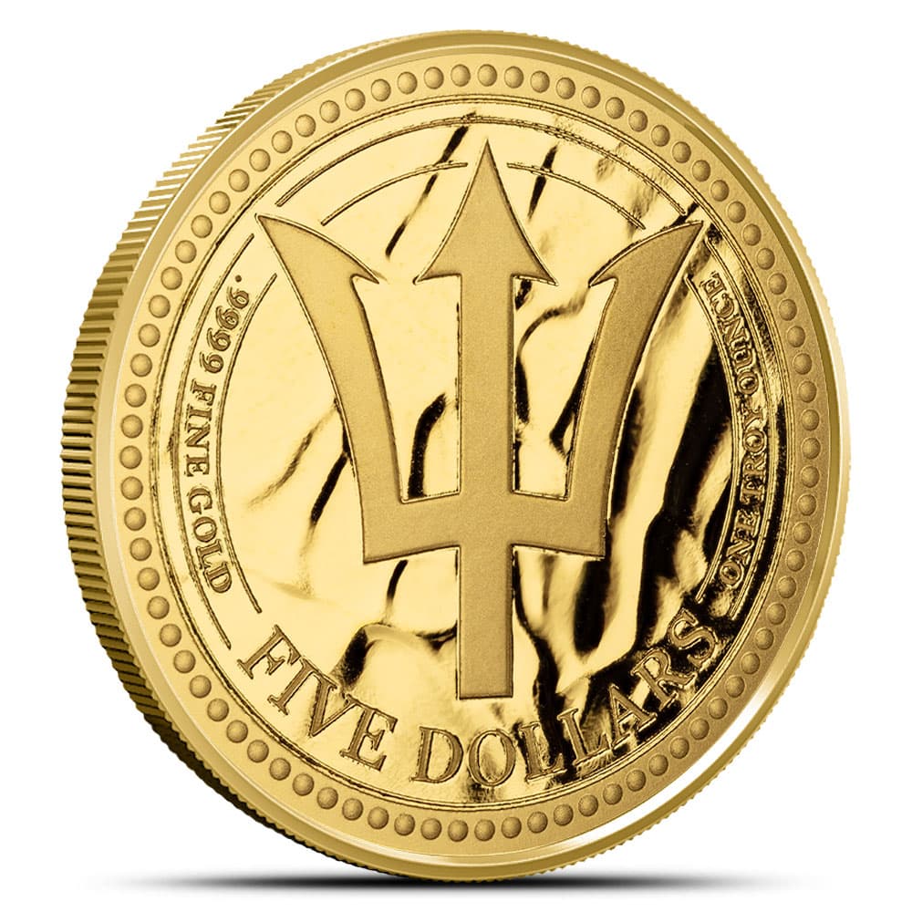 2024 1 oz Barbados Gold Trident Coin (BU)
