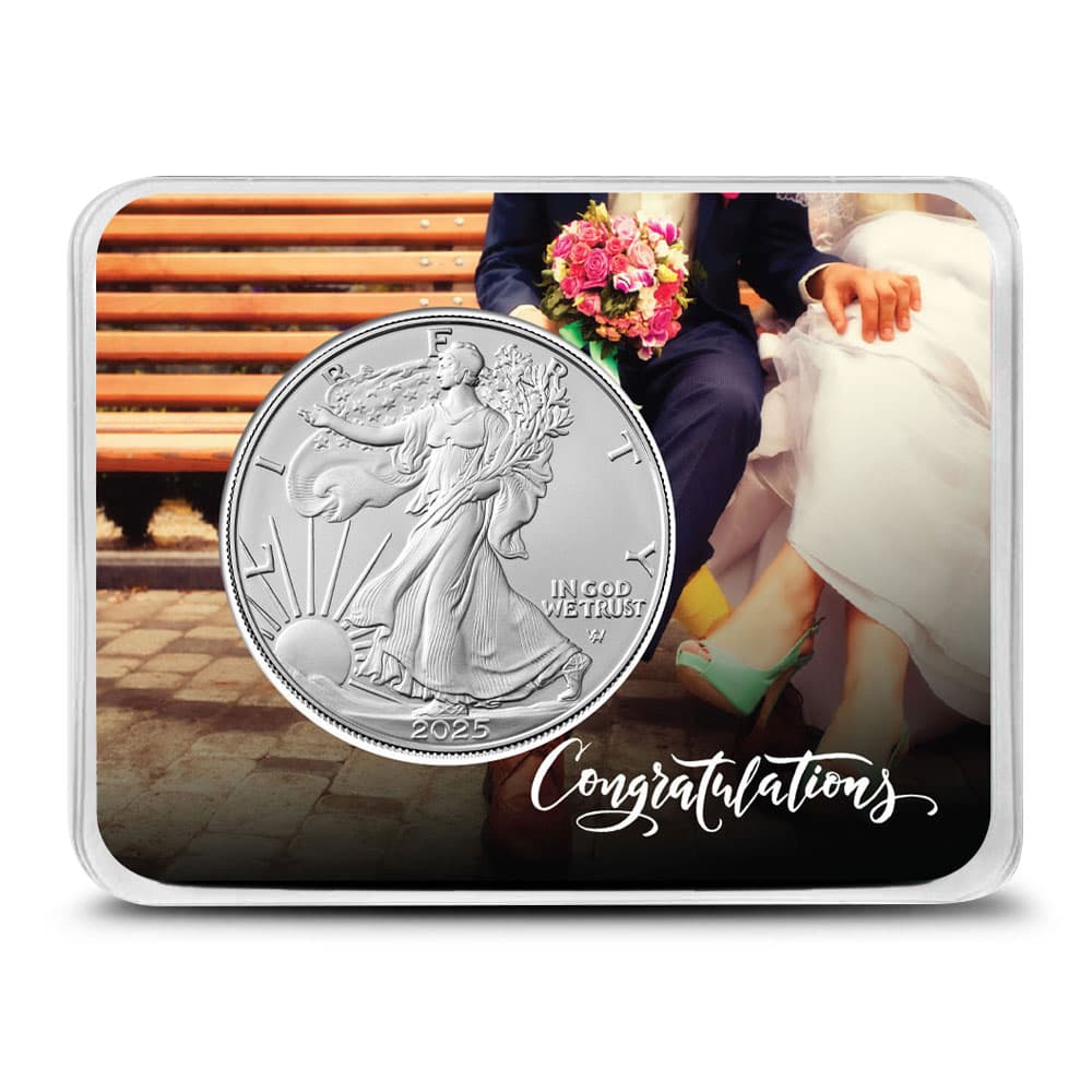 2025 1 oz American Silver Eagle Coin (BU, Wedding Card) - Jan 21, 2025
