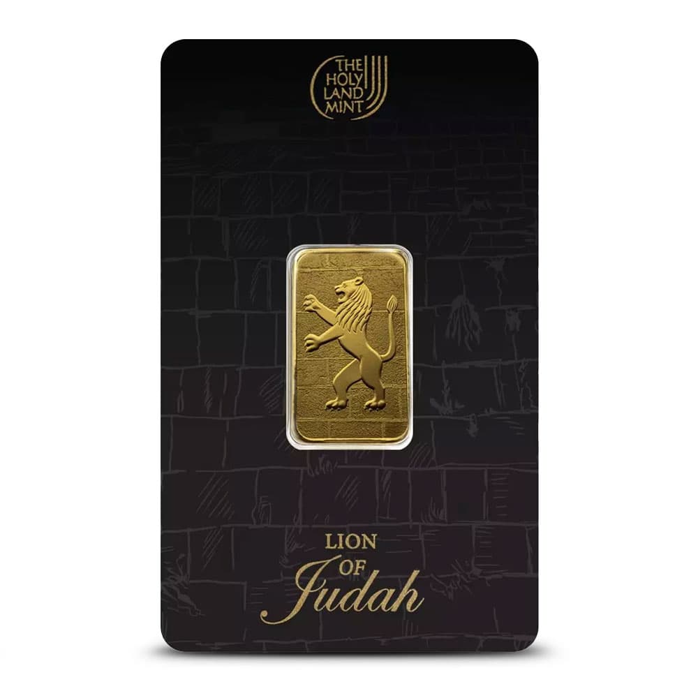 5 Gram The Holy Land Mint Lion of Judah Gold Bar (New w/ Assay)