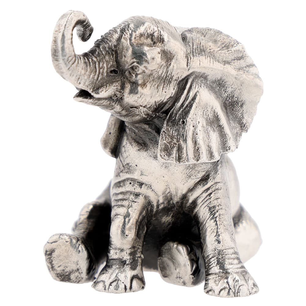 3 oz Antique Finish Baby Elephant Silver Statue (New w/ CoA) - May 7, 2025