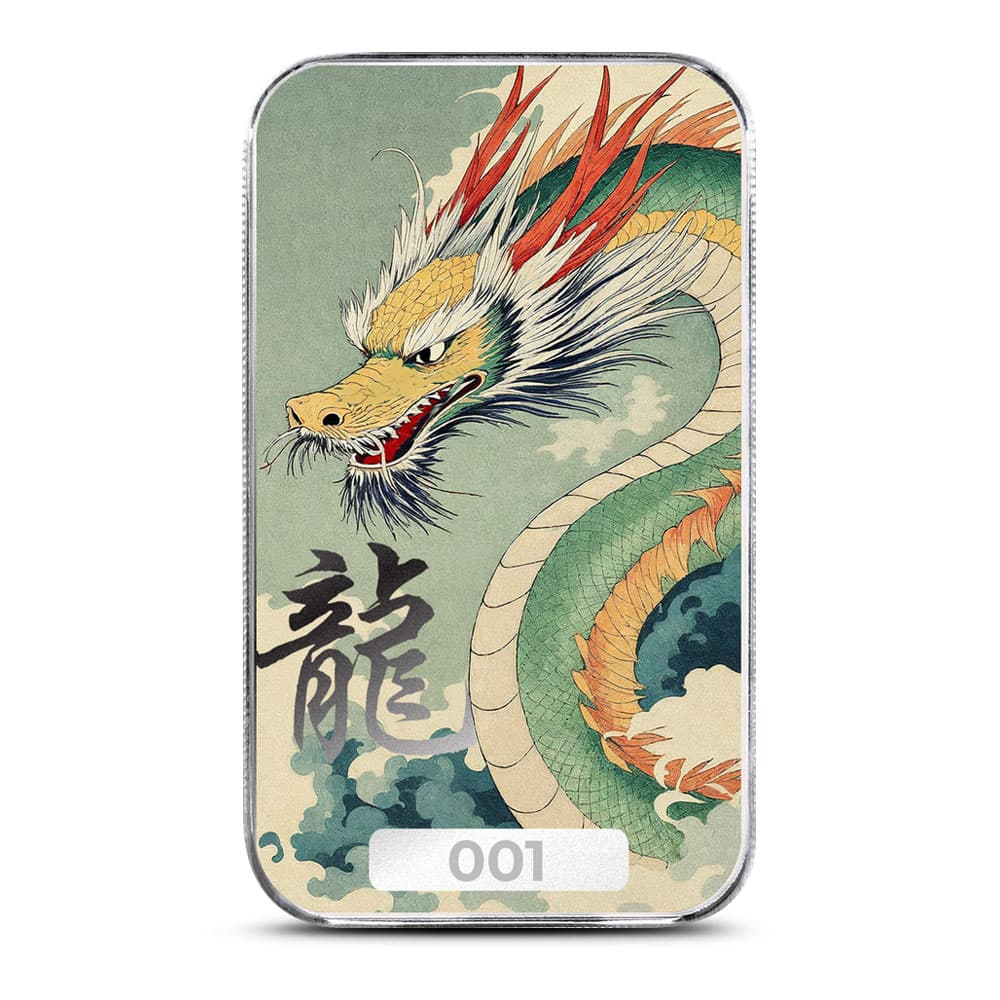 1 oz Scottsdale Mint Colorized Silver Tiānyì Dragon Bar (New)