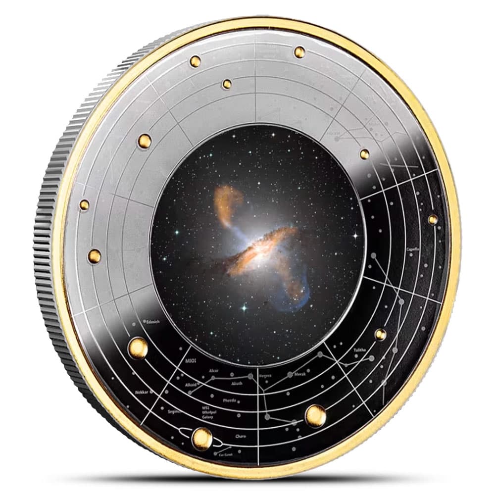 2024 17.5 Gram Black Proof Cameroon Silver Centaurus A Galaxy Coin