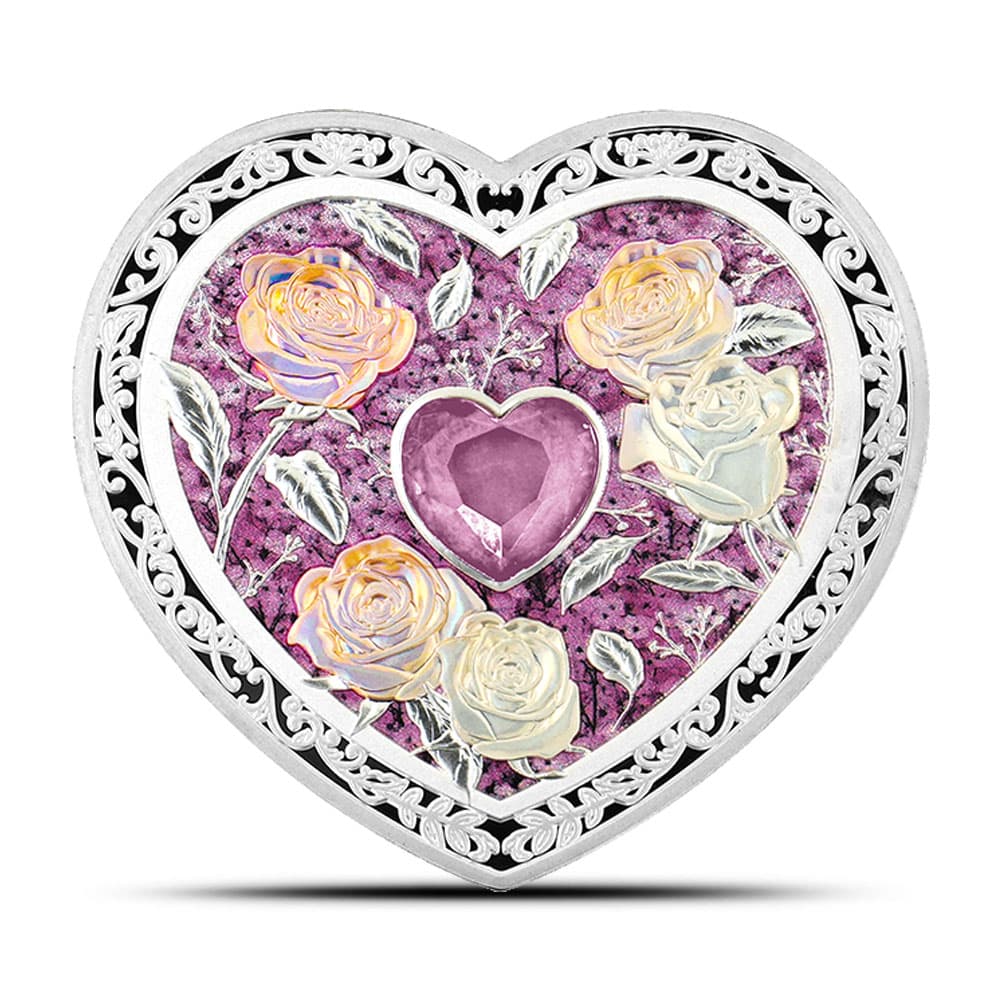 2025 1 oz Proof Samoa Silver The Gems of Love Pink Blush Coin (Box + CoA, High Relief)