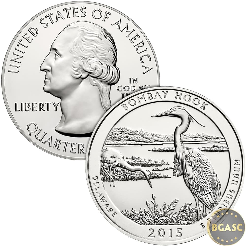 2015 5 oz ATB Bombay Hook National Wildlife Refuge Silver Coin