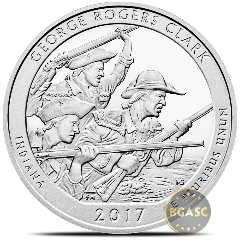 2017 5 oz ATB George Rogers Clark National Historical Park Silver Coin (BU)