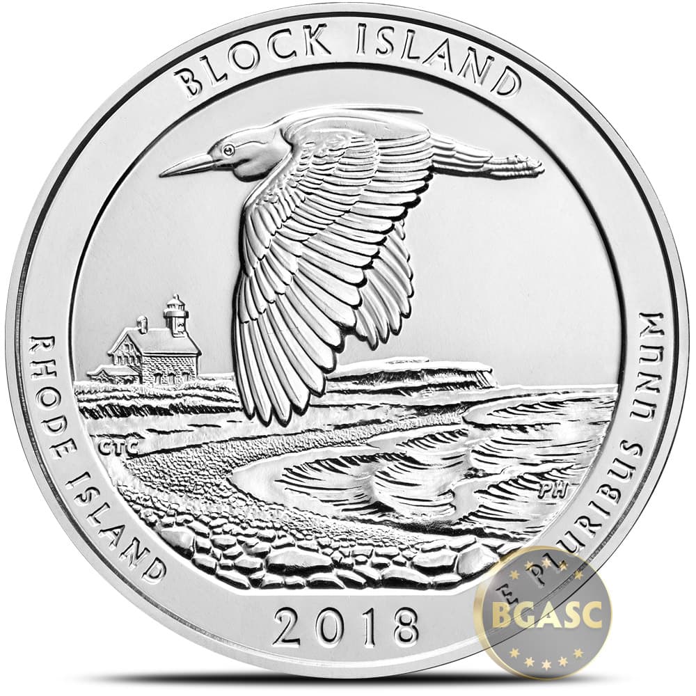 2018 5 oz ATB Block Island National Wildlife Refuge Silver Coin