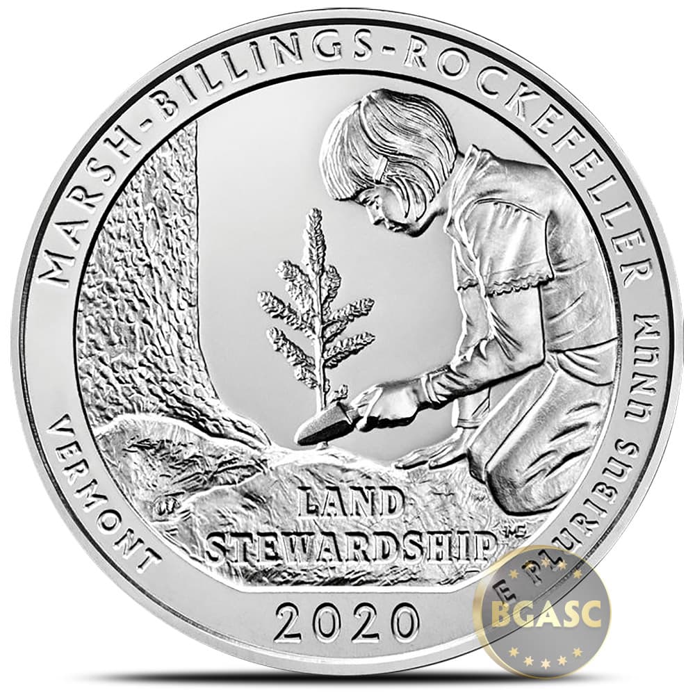 2020 5 oz ATB Marsh-Billings-Rockefeller National Historical Park Silver Coin