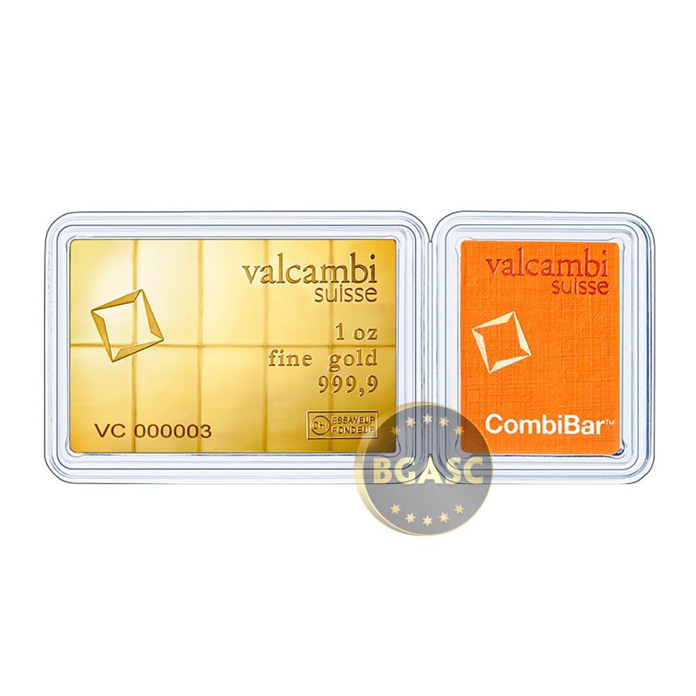 1 oz Valcambi Gold CombiBar (10 x 1/10 oz, New w/ Assay)