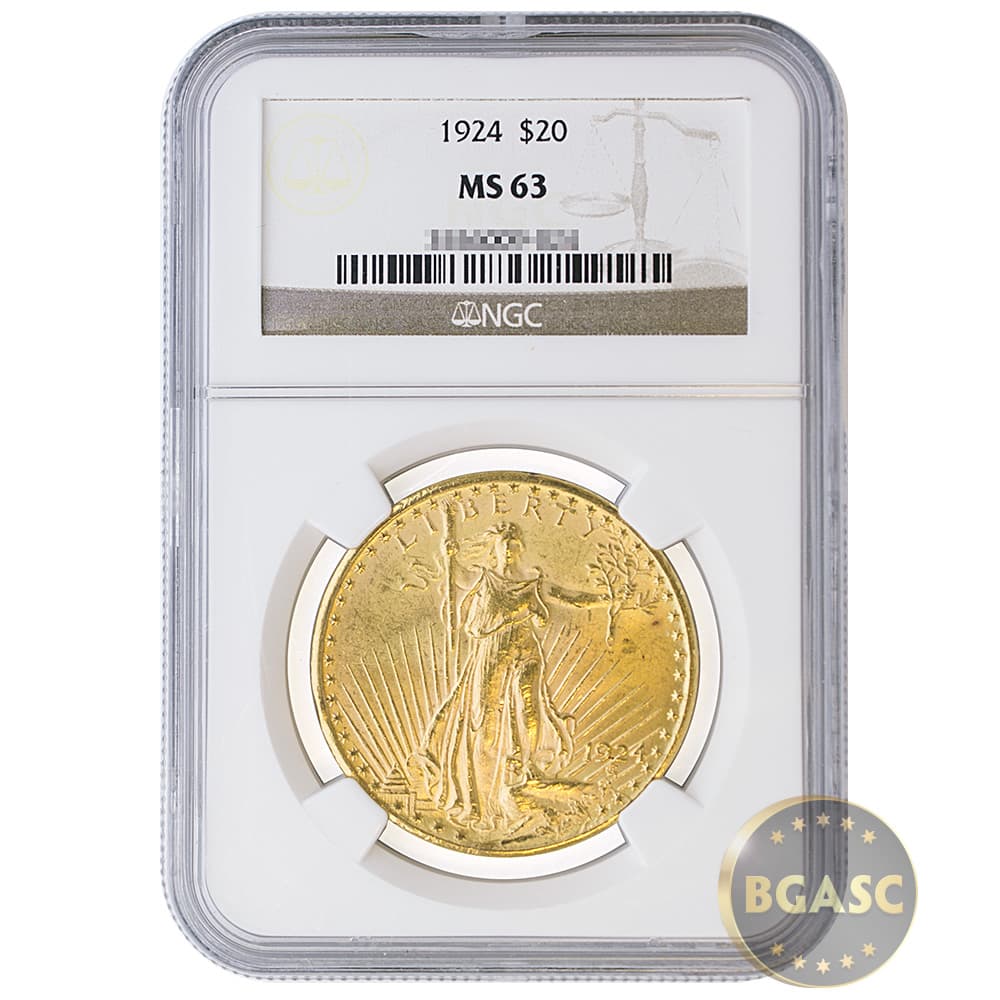 Pre-33 $20 Saint Gaudens Gold Double Eagle Coin MS63 (PCGS or NGC)